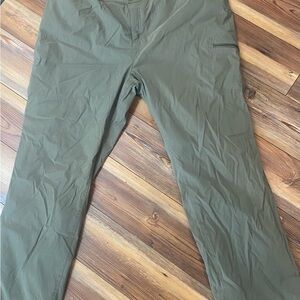 Eddie Bauer Olive and Black Fleece-Lined Snow Pants